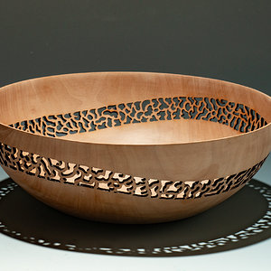 Bradford Pear pierced wave bowl