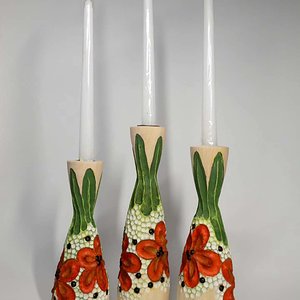 Red Flower Candle holders