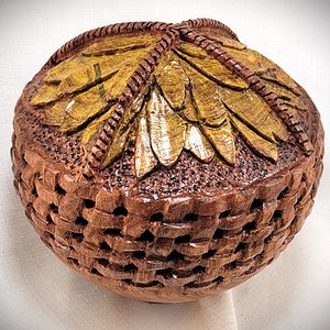 Carved Hollowed Mesquite Sphere 2