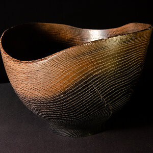 Ebonized natural edge oak bowl