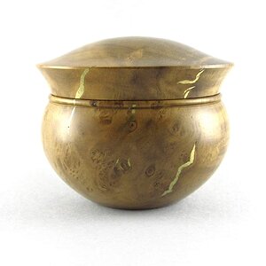 Myrtle burl with brass inlay