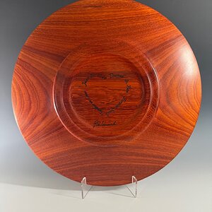 Padauk wedding platter - back