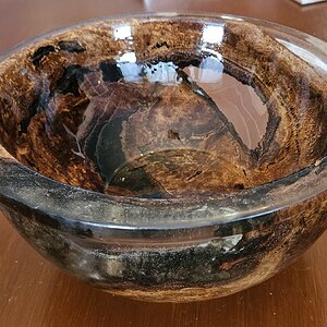 Oak burl bowl
