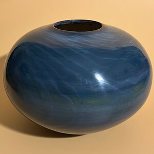 Elm hollow form - milk paint and Beall buff.