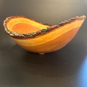 Natural edge cherry bowl - 9”x11”x 5” tall