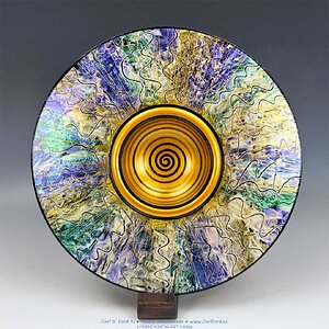 Gold Eye of the Universe Wide Rim Bowl