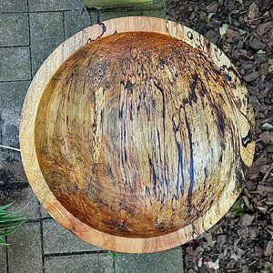 Spalted beech bowl top view
