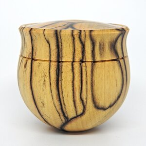Black and White Ebony Round Bottom Box