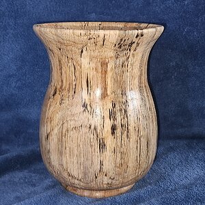 large spalted oak vase