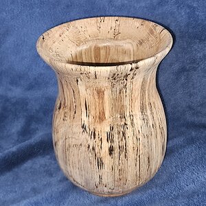 large spalted oak vase
