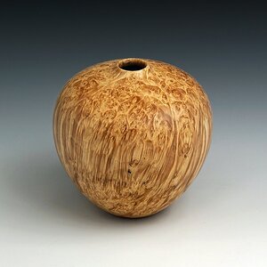Box Elder Burl hollow vessel, 3" x 3"