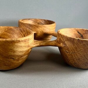 Turned Triple Ice Cream Bowl