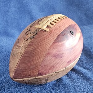 cedar and spalted sycamore football