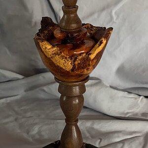 Cherry burl and walnut Halloween box