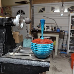 Ash Bowl w/ Padauk Lid and Ash Finial