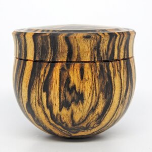 Black and White Ebony Round Bottom Box