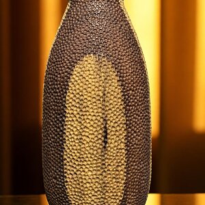 White Limba and Walnut Textured Vessel front