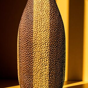 White Limba and Walnut Textured Vessel side
