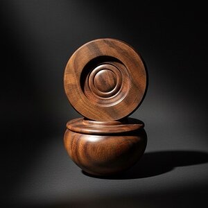 walnut box with beaded junction