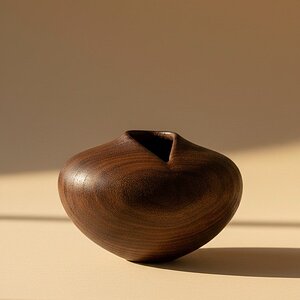 Carved walnut hollowform
