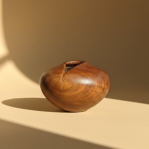 Carved walnut hollowform