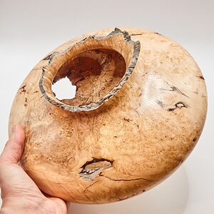 Wide vase with natural edge