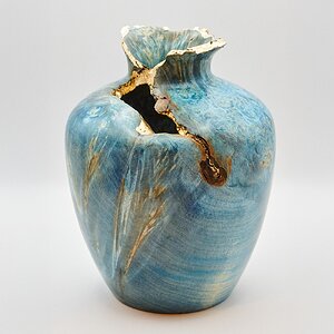 Tall vase with a natural edge