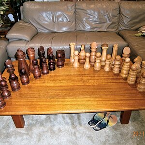 large mixed form chess set