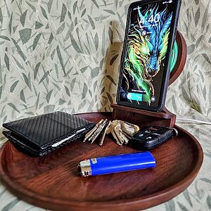 Valet tray and cell charging station