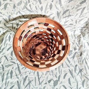 Scrappy   Walnut, White oak, and Cherry,  7" by 7"