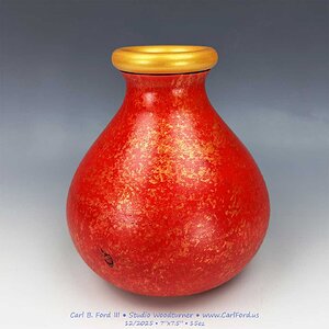 Red & Gold Christmas Vase