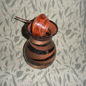 Cherry and epoxy lidded vase