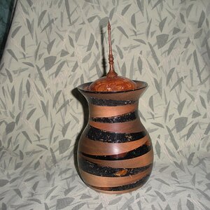 Cherry and epoxy lidded vase
