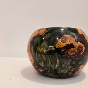 Cherry Burl and Epoxy Bowl