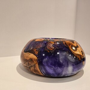 Cherry Burl and Epoxy Bowl