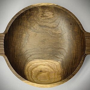 White oak handled bowl