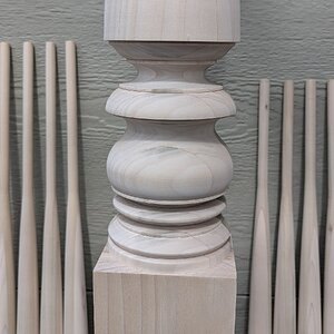 Bottom section of newel post
