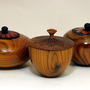 Russian Olive lidded boxes