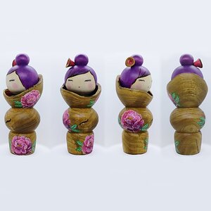 Natural edge kokeshi doll