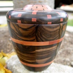 Macassar ebony/ redheart vase