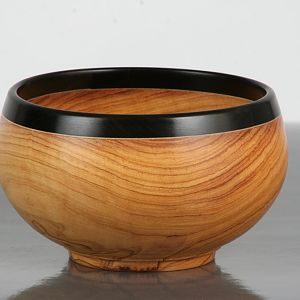 Ebony rim series, olive wood bowl