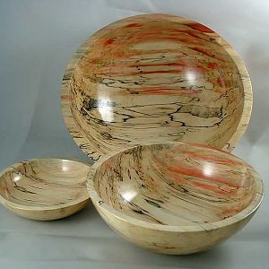 Bowls, spalted boxelder, set of 3