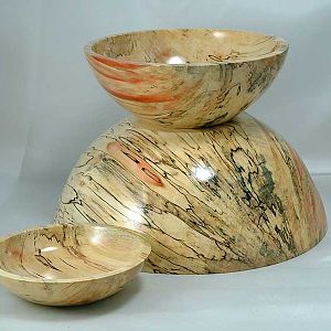 Bowls, spalted boxelder, set of 3