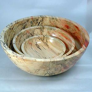 Bowls, spalted boxelder, set of 3