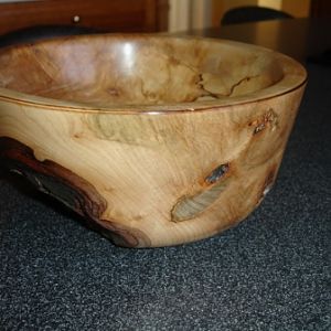 spaulted maple bowl  side view