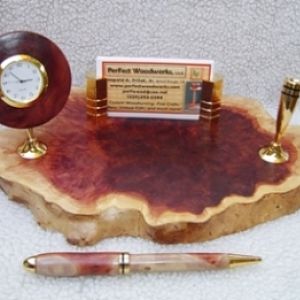 Amboyna Burl Business Set