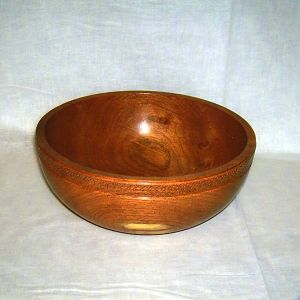 Mesquite bowl with texturised band