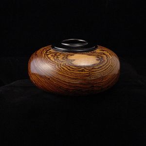 Bocote Hollow Form with Segmented Ebony Collar