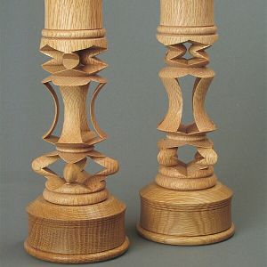 Oak inside-out candleholders