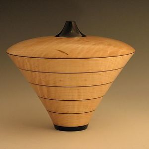 Curly Maple & Ebony Vessel